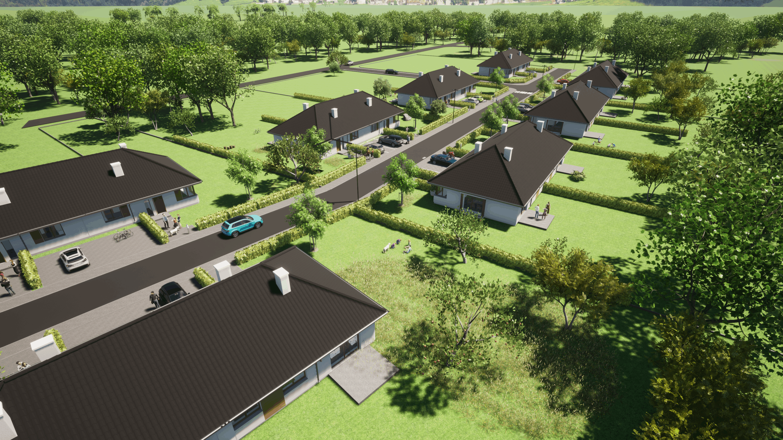 Osiedle budynków dwulokalowych w Topolinie