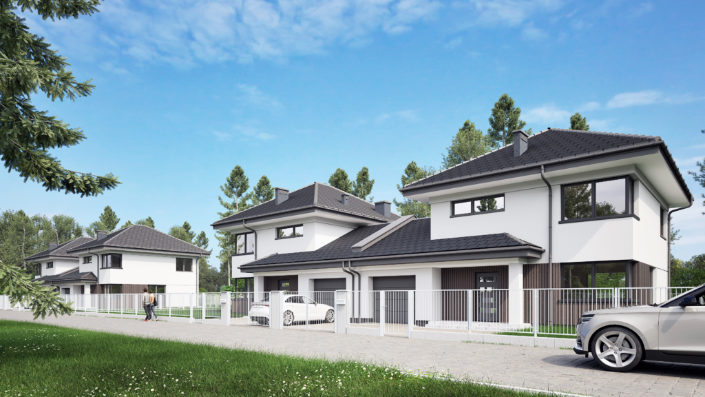 Osiedle w Ludwinowie Zegrzyńskim, zjazd z ul. Nasielskiej